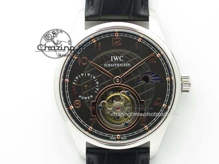 MIROTIME 0122 Reliable Portuguese IW371447 ZF 1:1 Best Edition SS Black Dial On Black Leather Strap A79350 V 7274